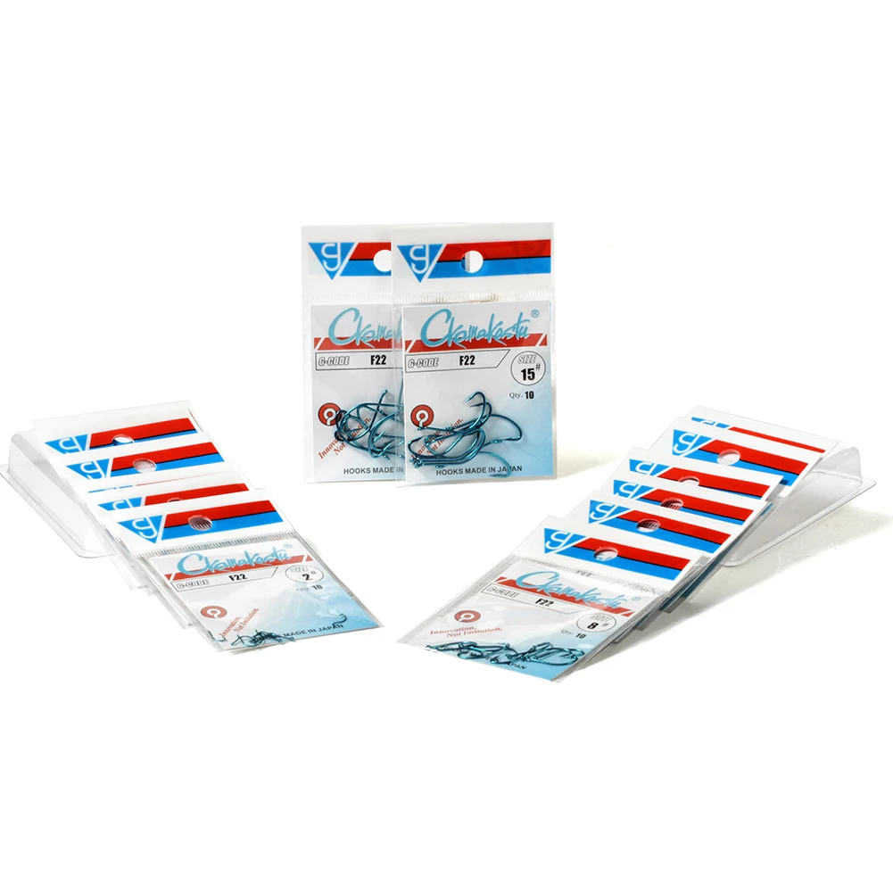 30 unids/lote F22 azul CKAKASTU plantilla de tiburón trucha hoz de acero inoxidable anzuelos de pesca bagre de agua salada Japón - imagen 4