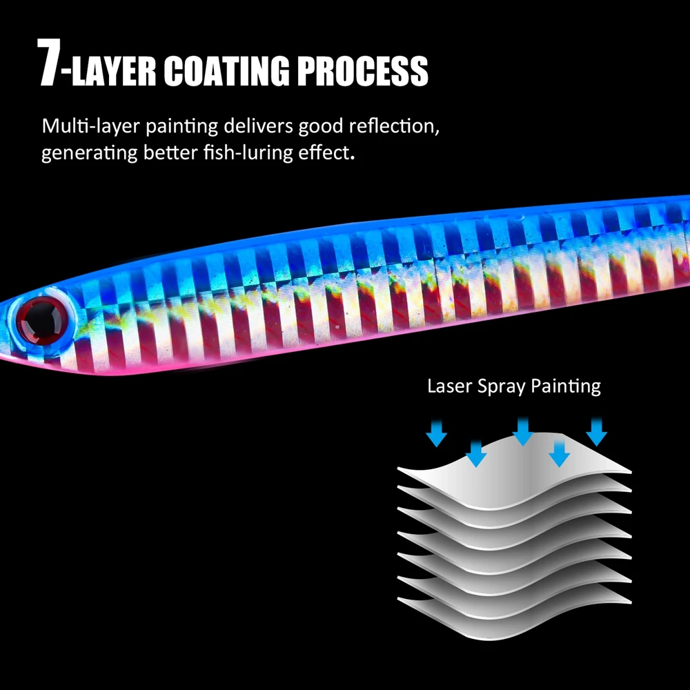 Goture 60g 80g señuelo lento de Metal 4 Uds Jig cuchara señuelo de pesca cebo Artificial Shore Casting Jigging pescado para aparejos de pesca de lubina - imagen 4