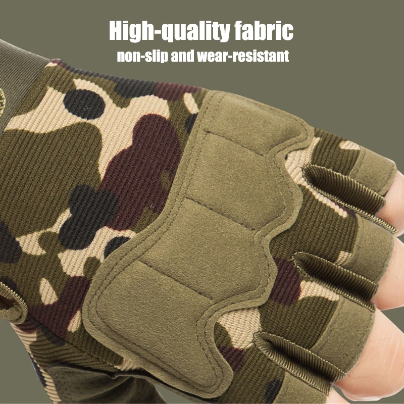 Guantes de medio dedo para pesca, antideslizantes, anticorte, transpirables, protección solar, guantes tácticos para exteriores, equipo de pesca de escalada - imagen 3