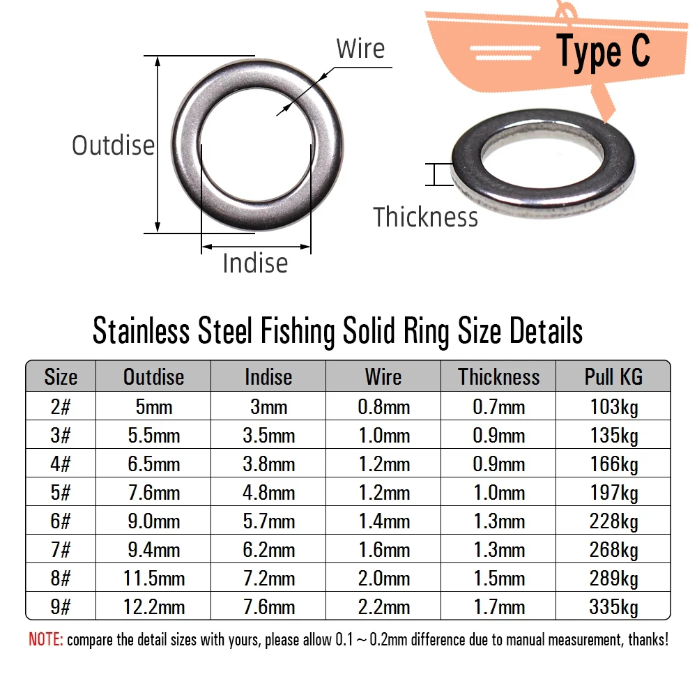 Wifreo-anillos sólidos de pesca de acero inoxidable, 20 piezas, anzuelo de asistencia en forma de 8, conector de Terminal de línea de señuelo, accesorio de pesca de agua salada - imagen 4