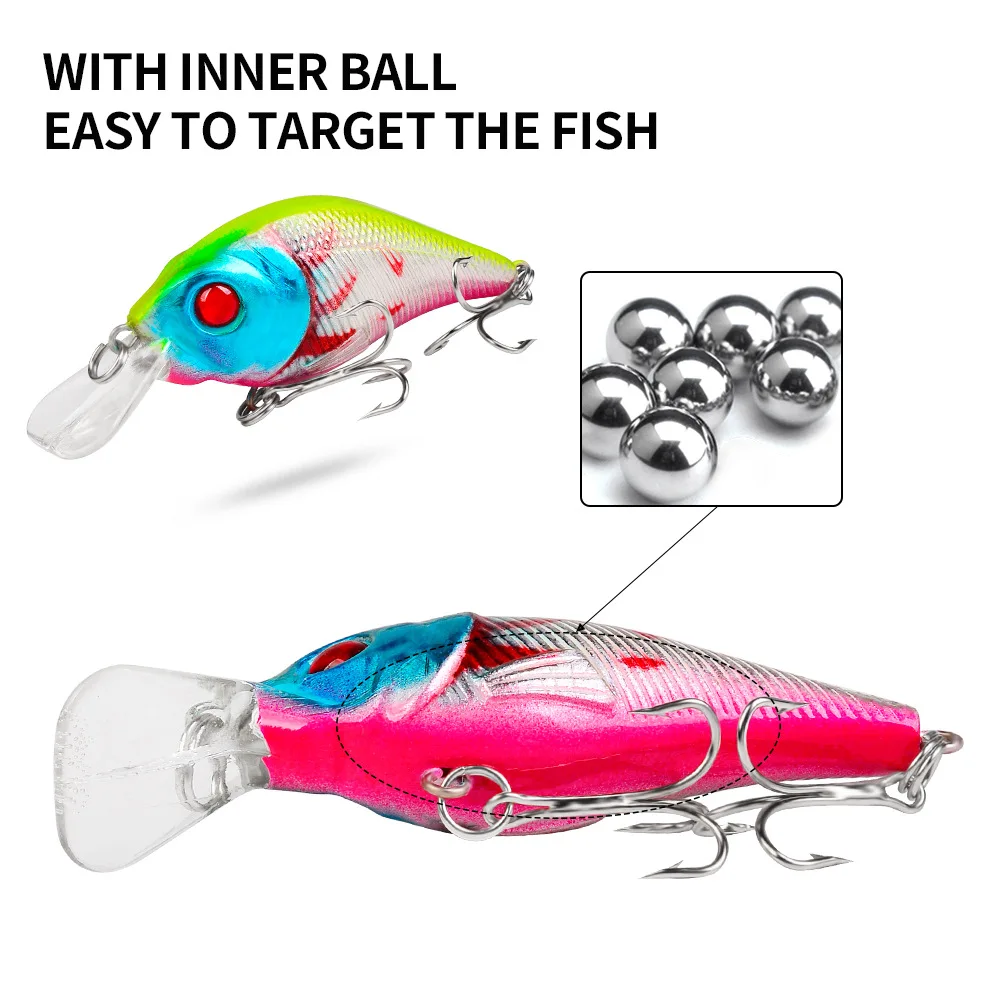 Señuelos de Pesca artificiales flotantes, Wobbler de plástico duro, Crankbait, Lucio, carpa, aparejos de pesca, 1 pieza, 7,5 cm, 11g - imagen 5