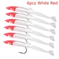 6pcs White Red