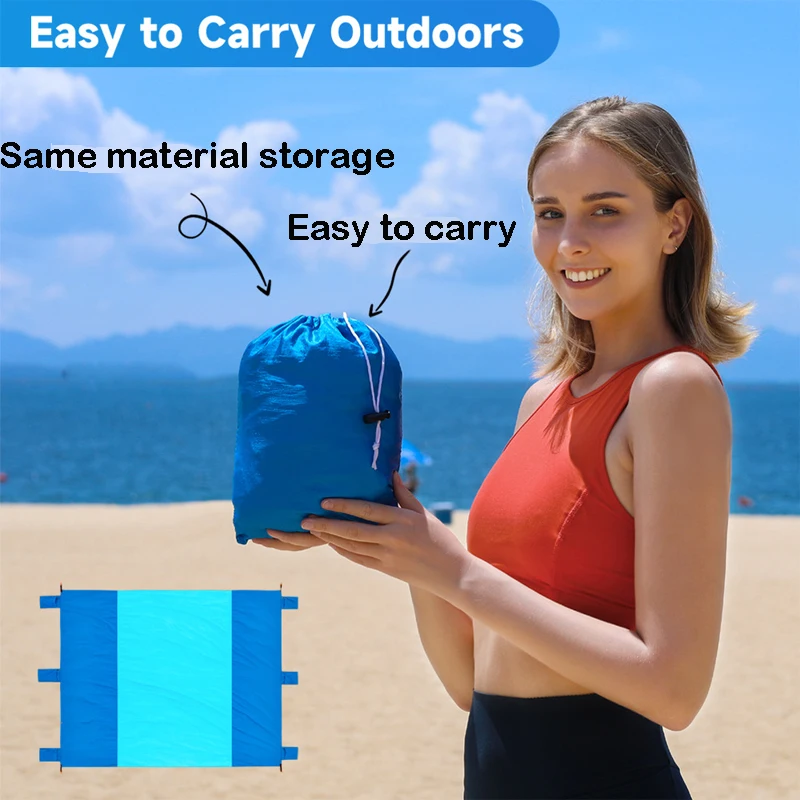Esterilla de playa sin arena para adultos, mantas de Picnic ligeras e impermeables para viajes, Camping y senderismo - imagen 4