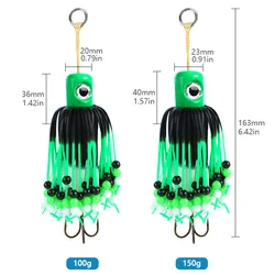 Tairubber señuelo Teaser bagre pesca Cronk mar cebo de pesca Artificial barco 100g 150g faldas de goma aparejos de bagre