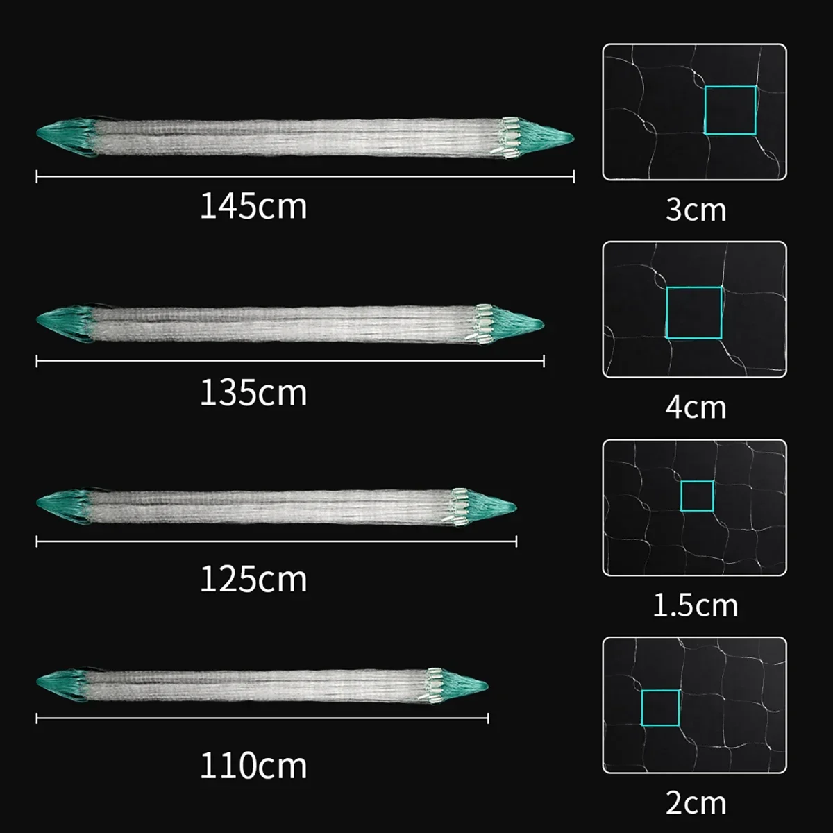 Red de pesca de nailon con malla pequeña, trampa para peces duradera para pesca al aire libre - imagen 2