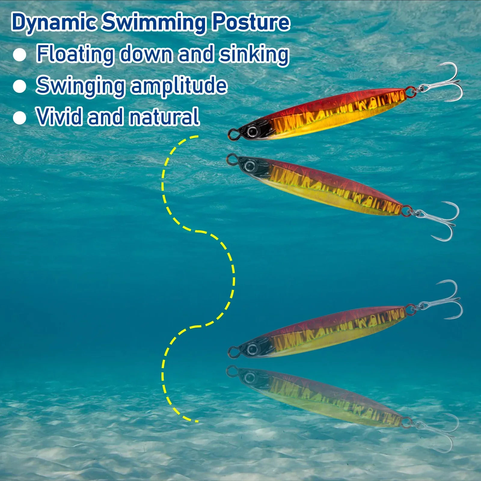 Señuelos de Pesca de Mar, anzuelos de Metal de 3 piezas, 45g, 60g, 80g, de fundición larga, Jigging, de hundimiento rápido - imagen 3