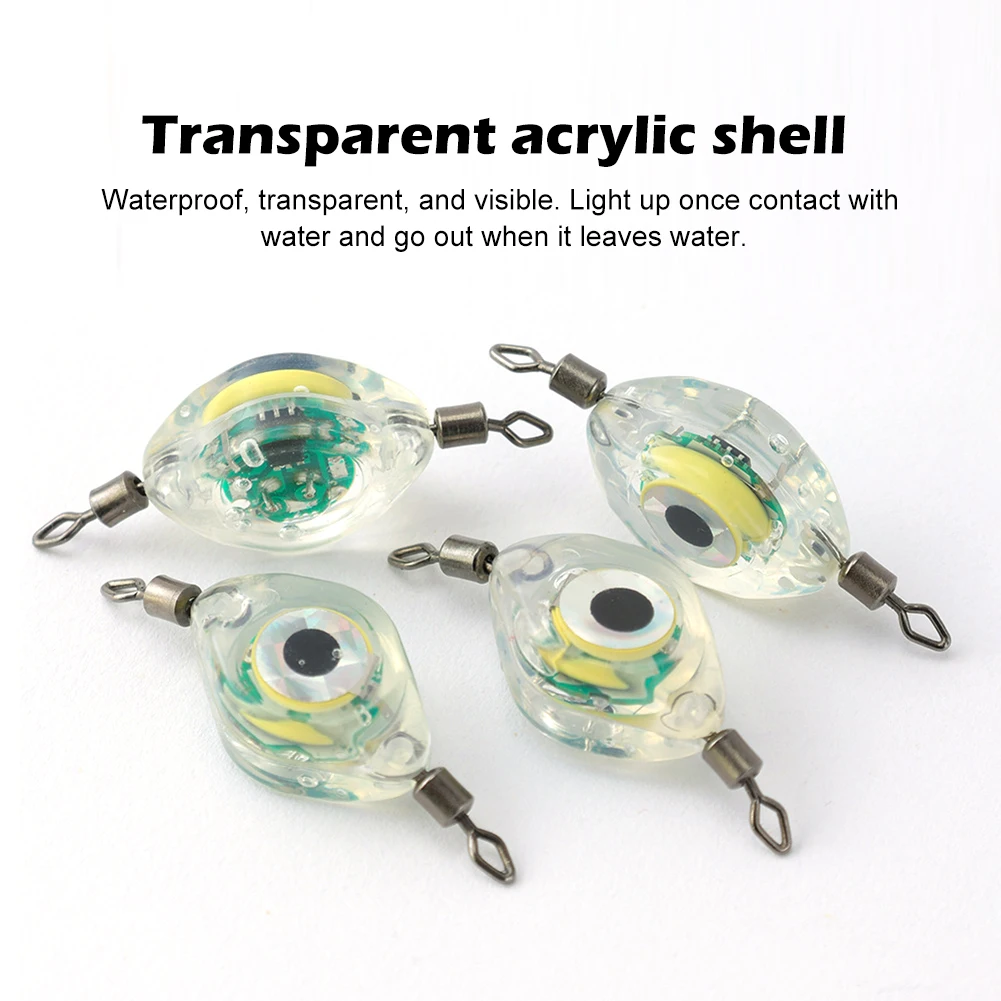 Señuelo de pesca LED con forma de ojo de pez, 4,5 cm/4g, luz impermeable con detección de caída profunda, alto brillo para agua de mar y agua dulce - imagen 5