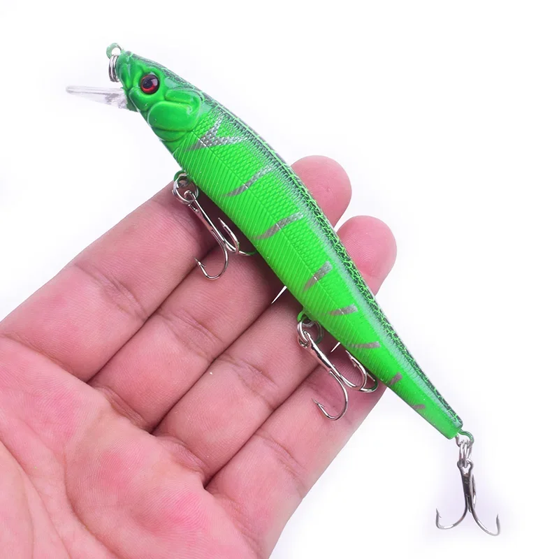 Señuelo de pesca Minnow, 1 unidad, 11,5 cm, 13,5g, Wobbler flotante, cebo duro Artificial de plástico para lubina, carpa, Lucio, aparejos de pesca