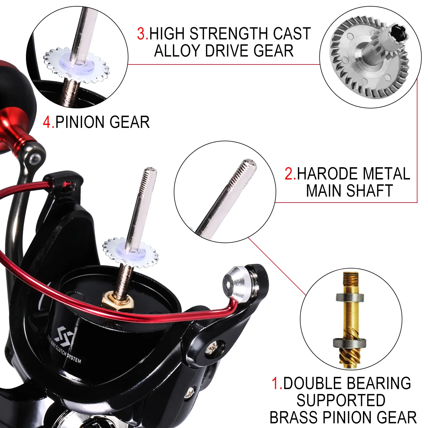 Carrete de Pesca giratorio Sougayilang 12 + 1BB, carrete de aluminio de alta resistencia, arrastre máximo de 16kg, regalo gratis, línea de Pesca de 500m - imagen 4