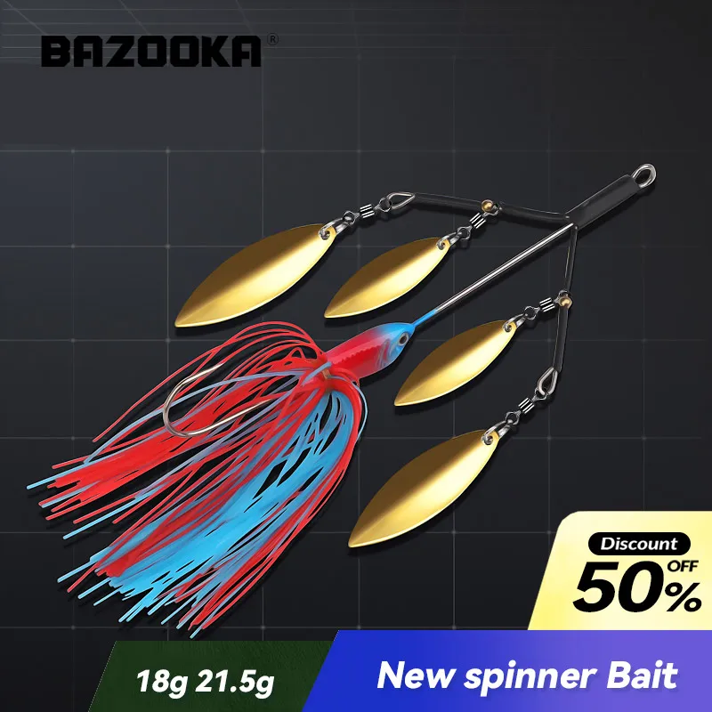 Bazooka 18g 21,5g cebo giratorio plantilla falda de goma Chatter cebo señuelo de pesca chatterbait Wobblers para aparejos de pesca de lubina