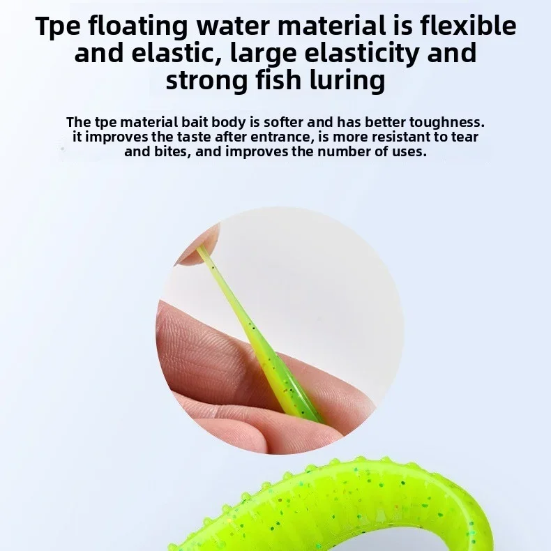 MUKUN 6 uds 8,5 CM 2,3G TPE Señuelos de pesca flotantes cebos artificiales Wobblers señuelos blandos sábalo carpa cebos de pesca de silicona - imagen 2