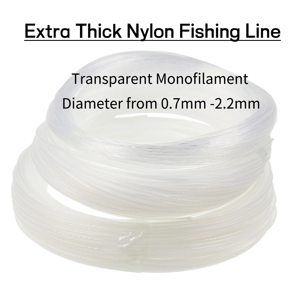 Elllv-sedal de pesca de nailon súper fuerte, monofilamento transparente Extra grueso para pesca en mar/barco, 0,7mm - 2,2mm de diámetro - imagen 4