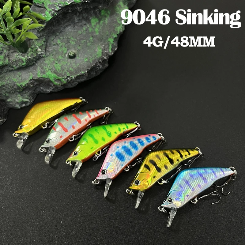 Señuelos de pesca de pececillo que se hunden, 45mm, 3,8g, Wobblers pequeños para curricán, Swimbait, trucha japonesa, carpa, cebo duro Artificial, aparejos de pesca - imagen 2