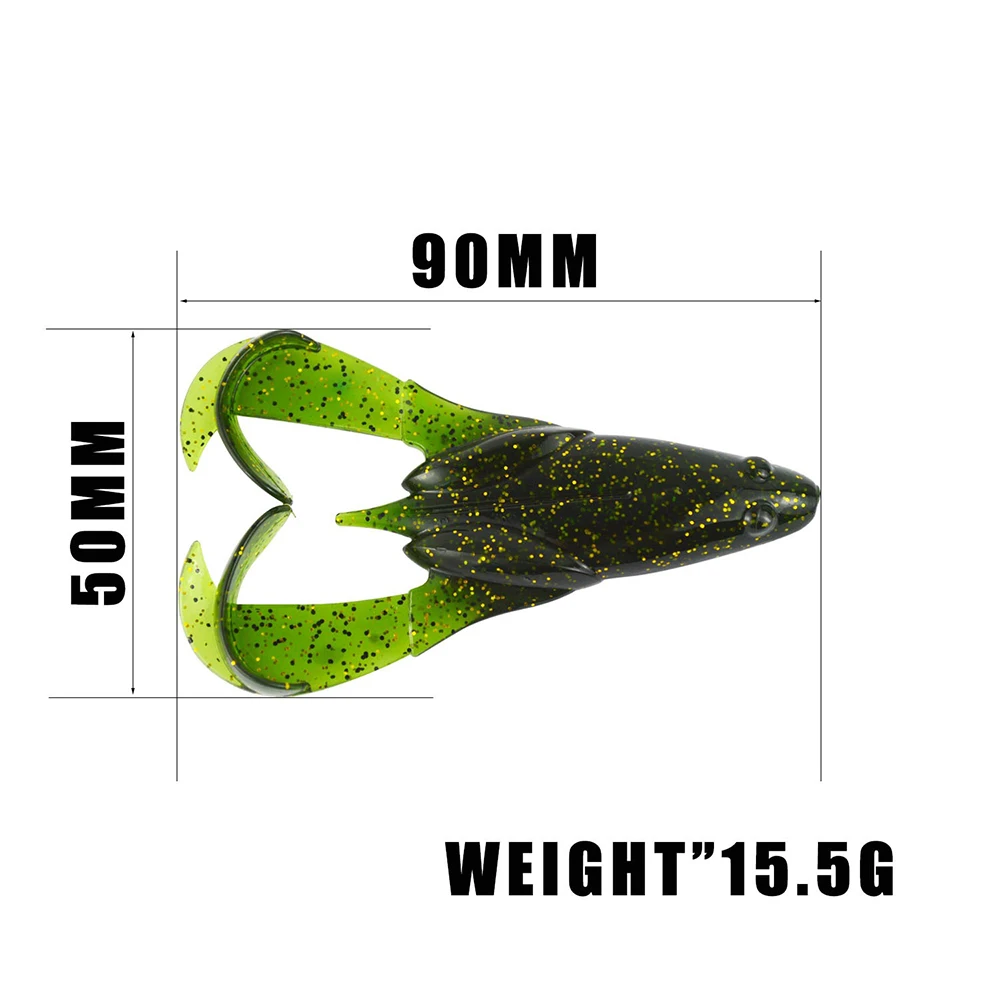 2 unids/set 90mm/15.5g anzuelo flotante de cebo de rana de agua, señuelo de pesca de trueno de silicona, cebos blandos, aparejos de pesca Wobbler artificiales - imagen 2