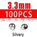 100pcs 3.3mm Silvery