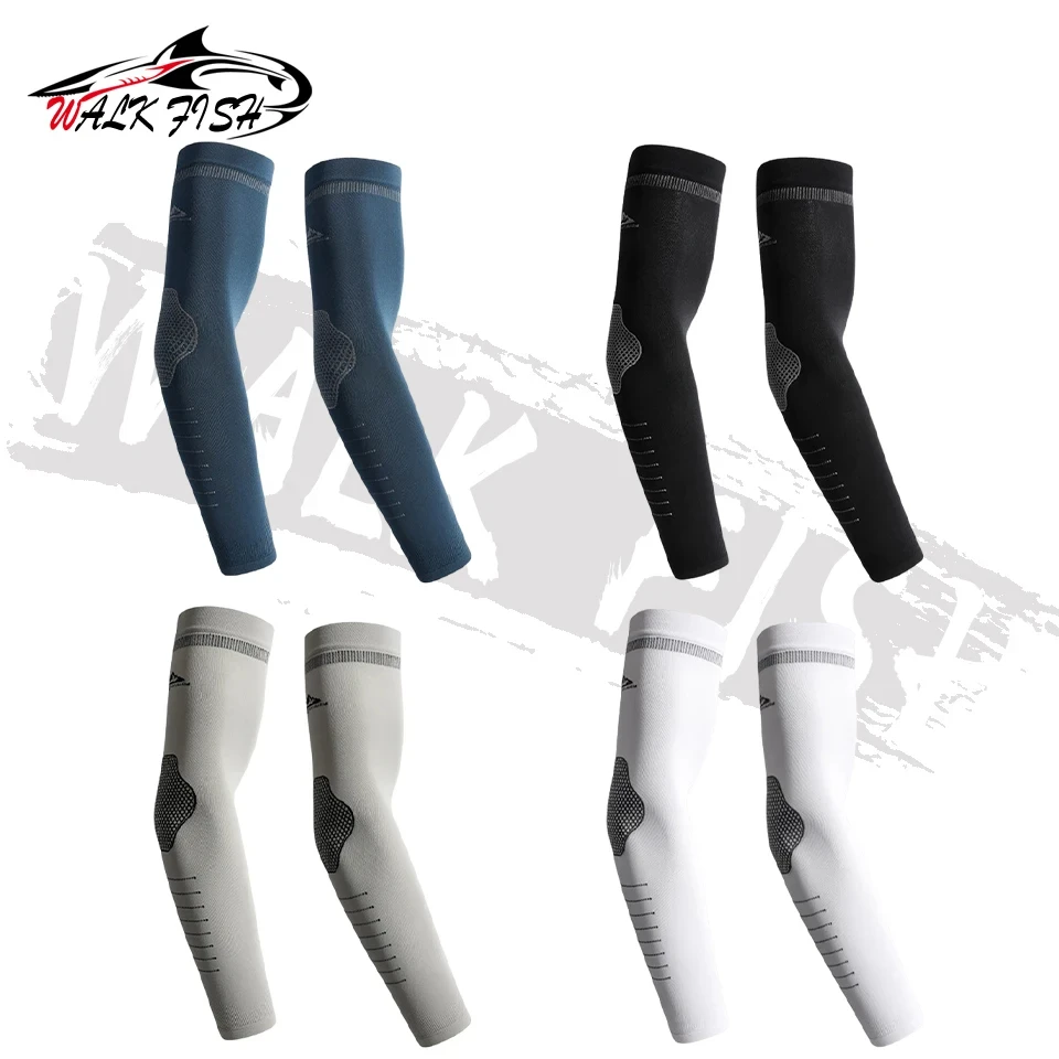 WALK FISH-manguitos de pesca de seda helada, protección solar Unisex, mangas de pesca transpirables, suave, para deportes al aire libre, bicicleta, correr, cubierta para brazo - imagen 5