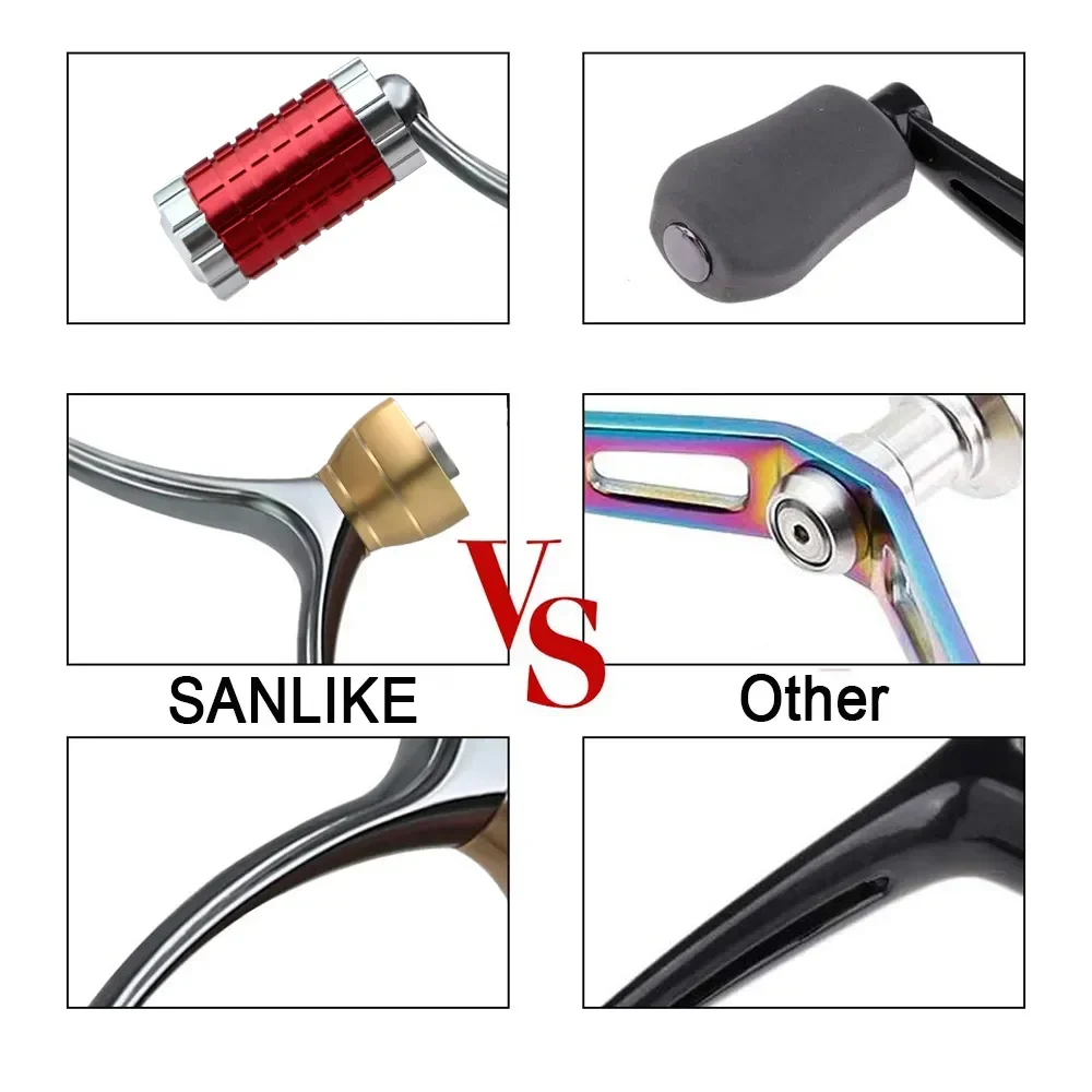 SANLIKE-mango de carretes de pesca de aleación de aluminio para carrete de pesca Daiwa, accesorios de mango de pesca, mango resistente a la corrosión - imagen 5