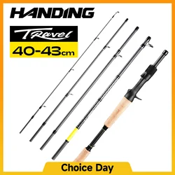 HANDING-caña de pescar 30 + 24T, 40-43cm, caña de pescar de viaje, 5-6 secciones, anillo guía Seaguide, caña portátil y protectora para viaje