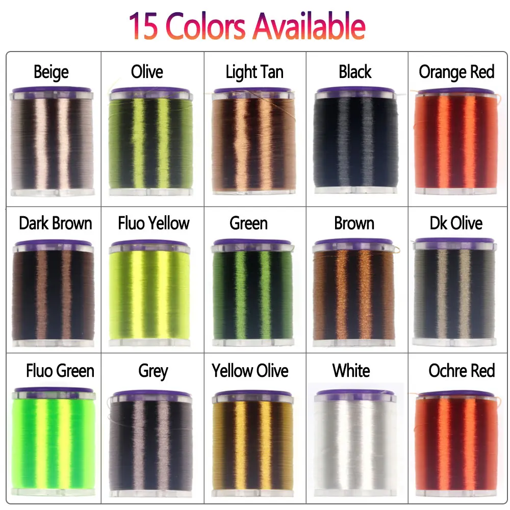 Bimoo-hilo superfino de alta resistencia para atar moscas, Material de nailon suave y ligeramente encerado, Material para atar moscas húmedas y secas, 250 yardas, 75D - imagen 3