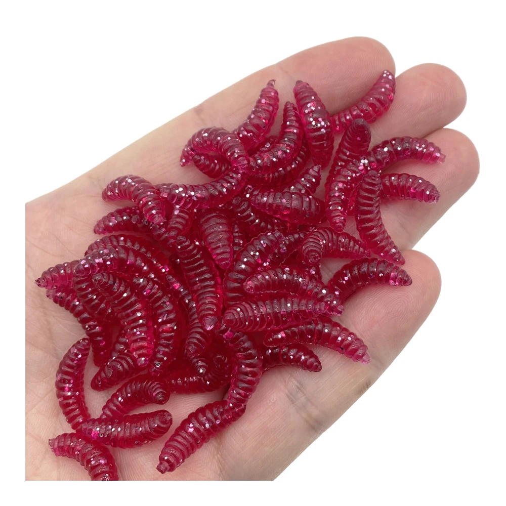 Señuelo de 50 piezas, cebo biónico de gusano Mealworms, gusanos blandos, accesorios de pesca - imagen 2