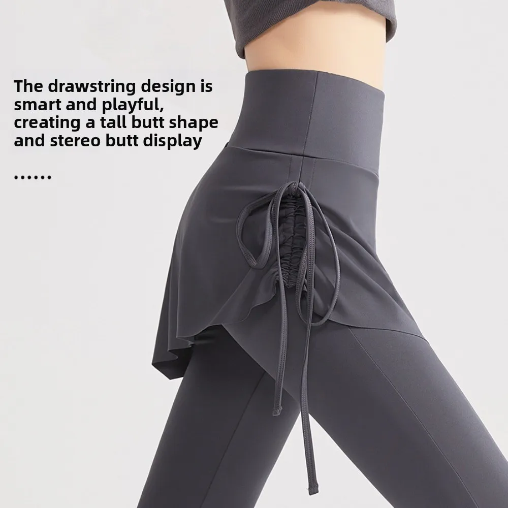 Leggings 2 en 1 Mujer con Falda y Cintura Alta – Secado Rápido Yoga - imagen 3