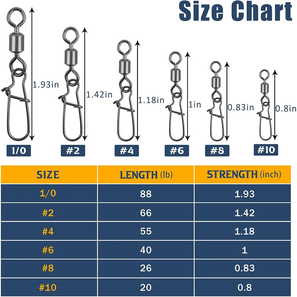 30 Uds. Broches giratorios de pesca, barril rodante, aparejos de pesca giratorios de acero inoxidable, broches de bloqueo Duo de seguridad, conector de señuelo de línea líder - imagen 2
