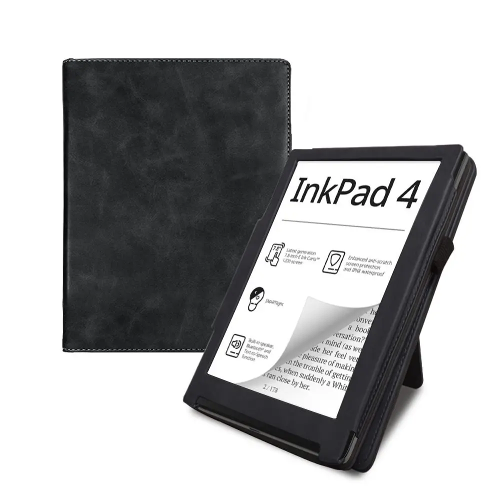 Para Pocketbook Inkpad4 funda para lector electrónico de 7,8 pulgadas funda inteligente de cuero PU carcasa protectora delgada para encendido/apagado automático con soporte de mano - imagen 4