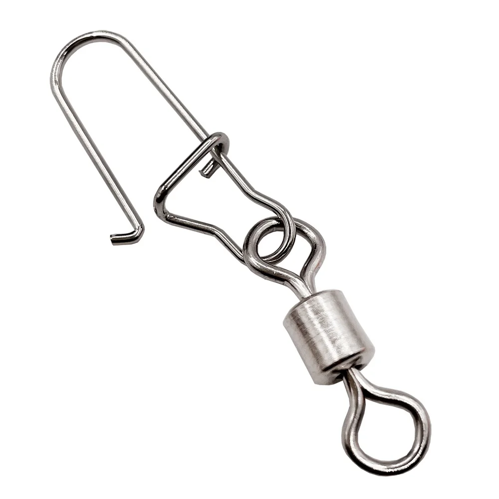 20 piezas-accesorios de pesca de Lucio, Pin conector, rodamiento giratorio de acero inoxidable, señuelo de anzuelo a presión, aparejos giratorios - imagen 3