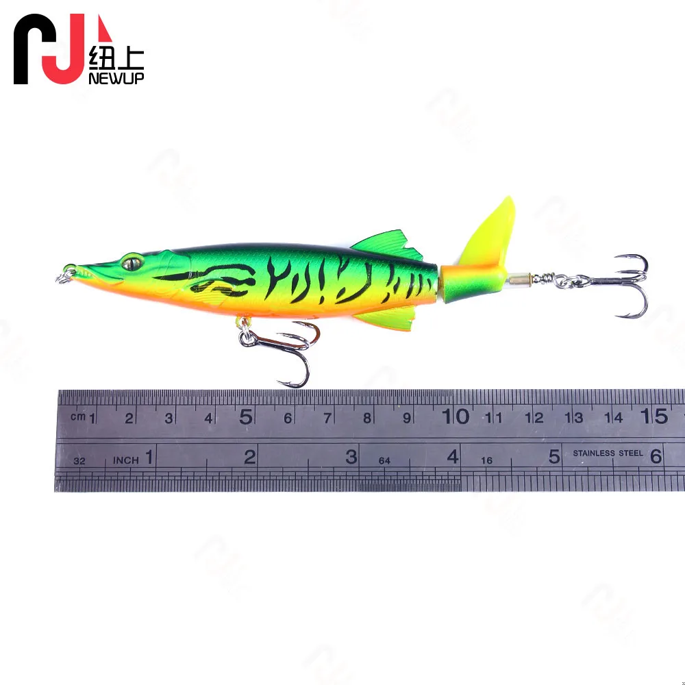 Señuelos de Pesca de lápiz de hélice, cebo Artificial de cocodrilo de simulación, cola giratoria dura, 13cm-16G-6 # - imagen 5