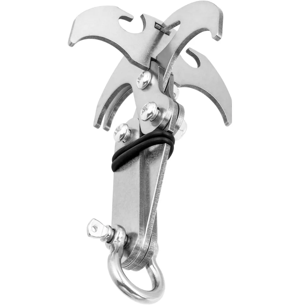 Gancho de agarre de acero inoxidable de alta calidad, mosquetones plegables, gancho duradero, portátil, garra de escalada para exteriores - imagen 2