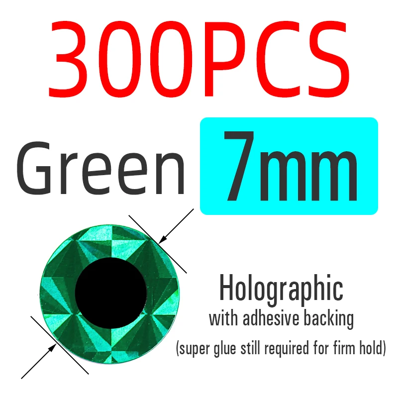 7mm Green 300pcs