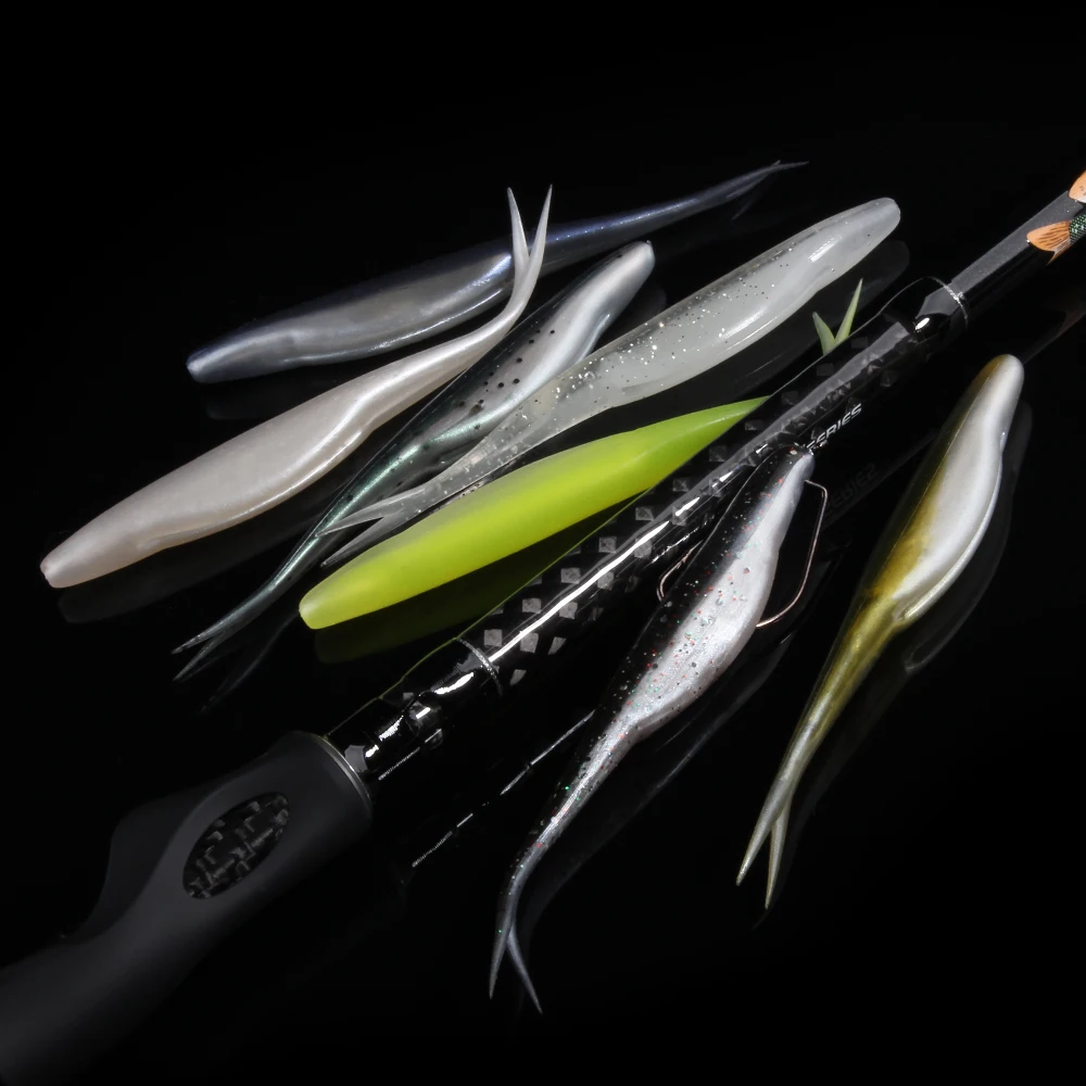 Spinpoler Jerk Minnow cebo suave señuelo de pesca cola ligeramente dividida 5 "Baitfish silicona Artificial Swimbait aparejos de pesca equipados - imagen 3