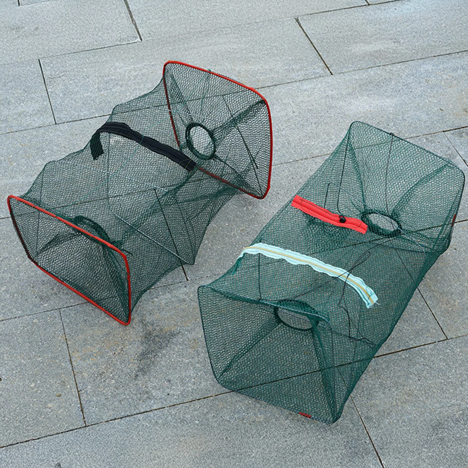 Red de pesca L46/65cm, jaula de nailon duradera para camarones y cangrejos, bolsa larga portátil, red de pesca para carpa, cruciana, Tilapia, aparejos de pesca