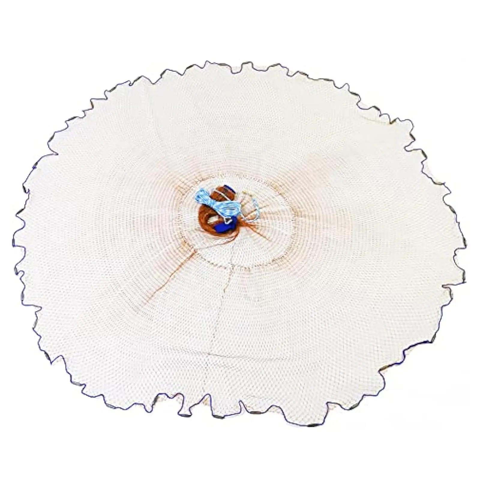 Una red de pesca circular con un mango central para un fácil manejo