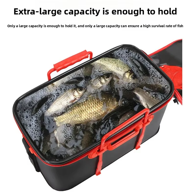 Cubo de pesca plegable y grueso, cubo para peces vivos sin bomba de oxígeno, tanque de agua portátil EVA, pesca al aire libre, caja para peces vivos - imagen 5