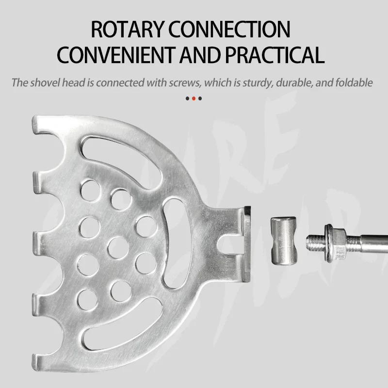 Herramienta de pesca con mango de madera de acero inoxidable, pala para cebo de camarones, 9 agujeros, mezcla de cebo para camarones, aparejos de pesca, pala de pesca - imagen 3
