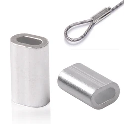 Hyaena 100 Uds. Manga de bucle de prensado de aluminio, funda de prensado, casquillos de tubo de cuerda de alambre de pesca para aparejos de pesca