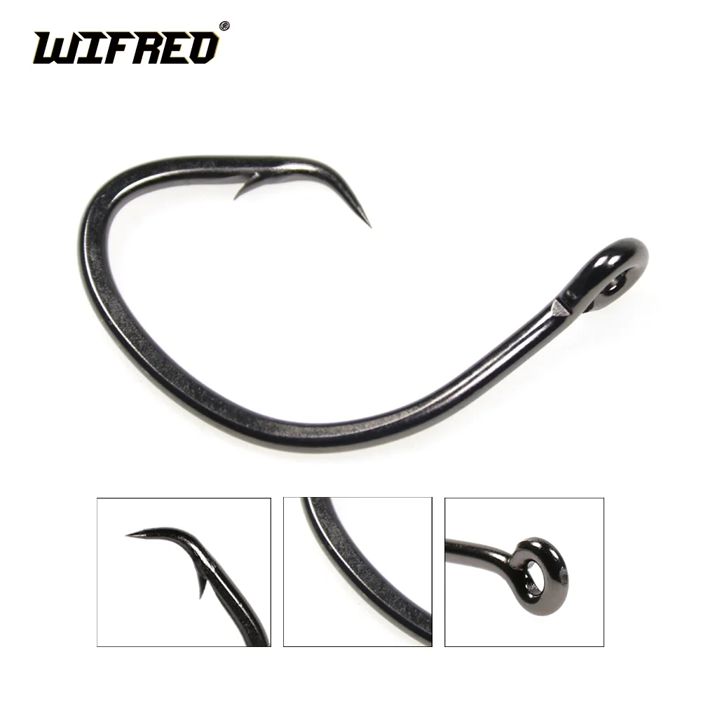 Wifreo-anzuelo de pesca de alambre pesado, Mutsu anzuelo circular, anzuelos de juego grandes para pesca en agua salada, Grouper, atún, tiburón, barco, pesca de arrecife