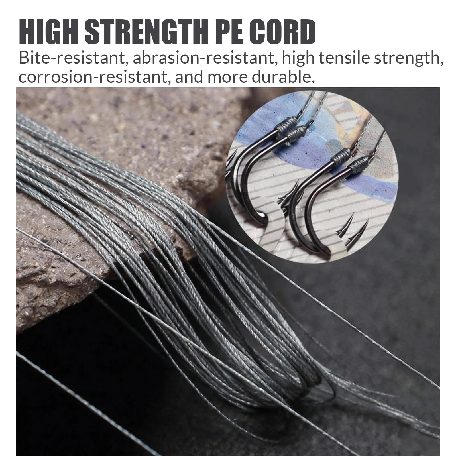 Anzuelo de pesca Iseama de 9KM, paquete de 10 anzuelos de púas para pesca en el mar con cordón de PE, anzuelo de carpa antibobinado, aparejos de agua dulce - imagen 3