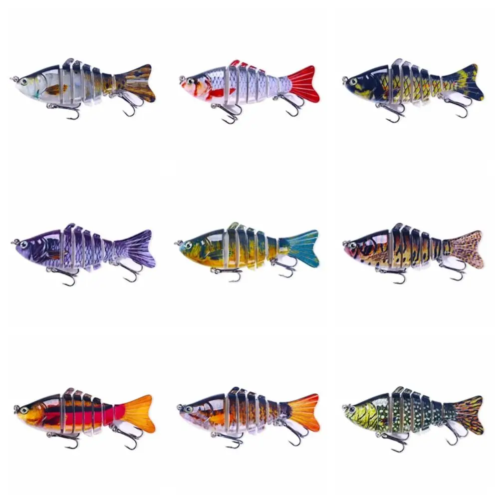 Señuelos de pesca flexibles, 10cm, 15g, multiarticulados, 7 segmentos, ojos de pez 3D, Crankbait biónico Artificial, aparejos de lubina - imagen 3