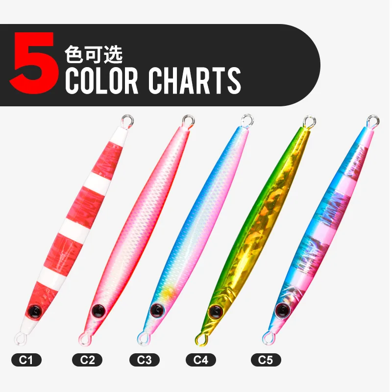 OBSESSION J146, 40g, 60g, 80g, plantilla de Metal luminosa láser de fundición larga, plantilla de caída rápida, cebo de pesca de sardina, cebos de jigging de agua salada - imagen 4