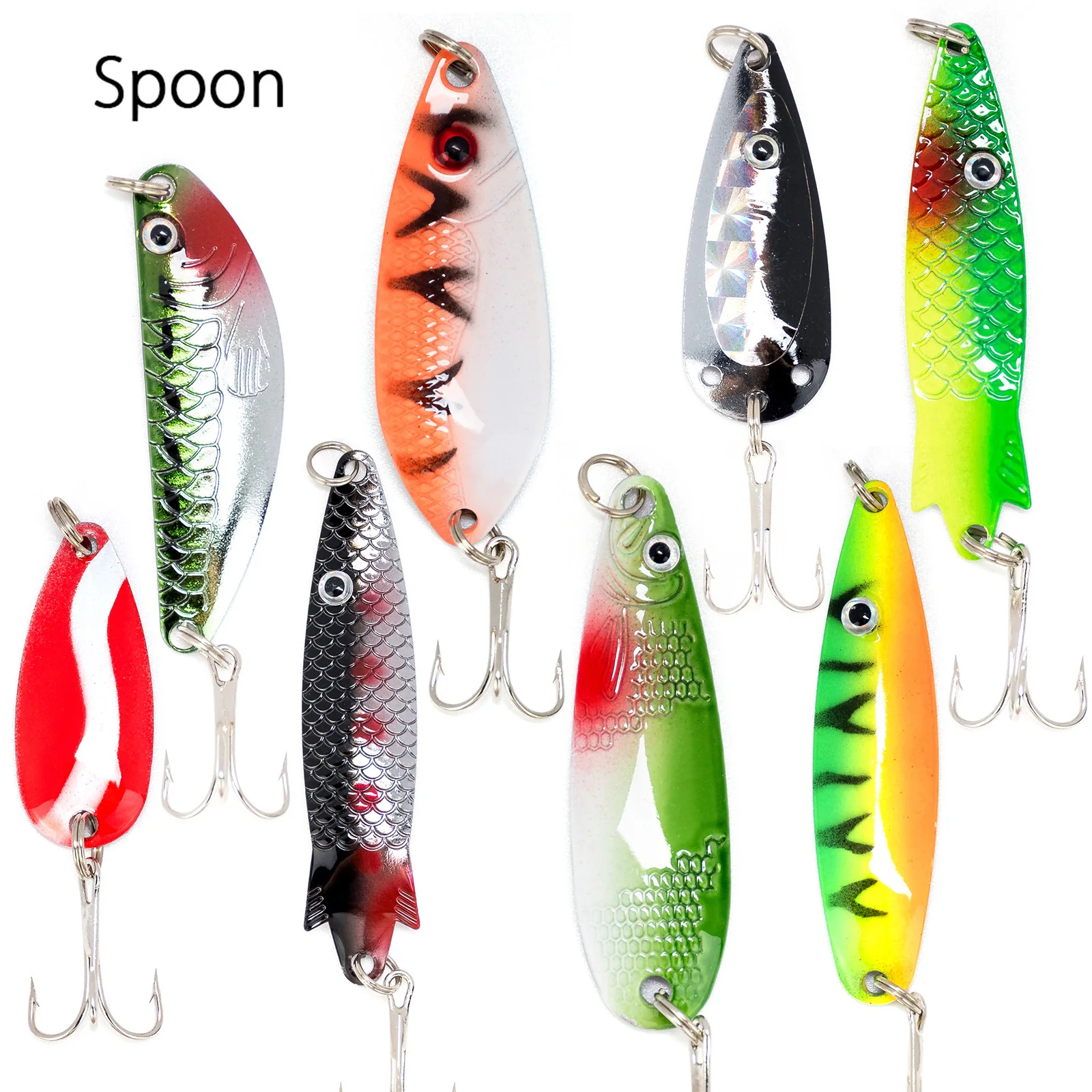 Set señuelos pesca con caja – Trucha, spinner, cola gallo y vinilo - imagen 3