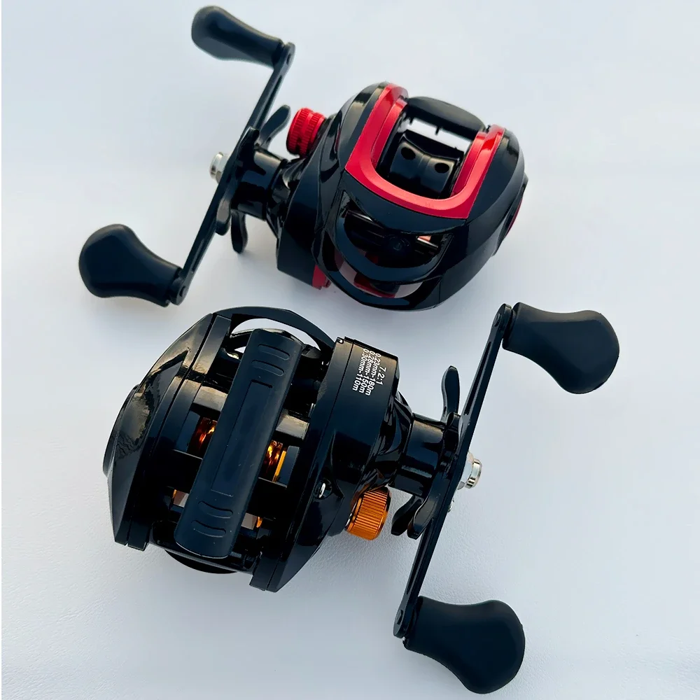 Carrete de Baitcasting fundido Jigging, carretes de pesca con señuelo de potencia de freno de 8kg, relación de engranaje de rueda de gota de agua 7,2: 1 para agua dulce y salada - imagen 5