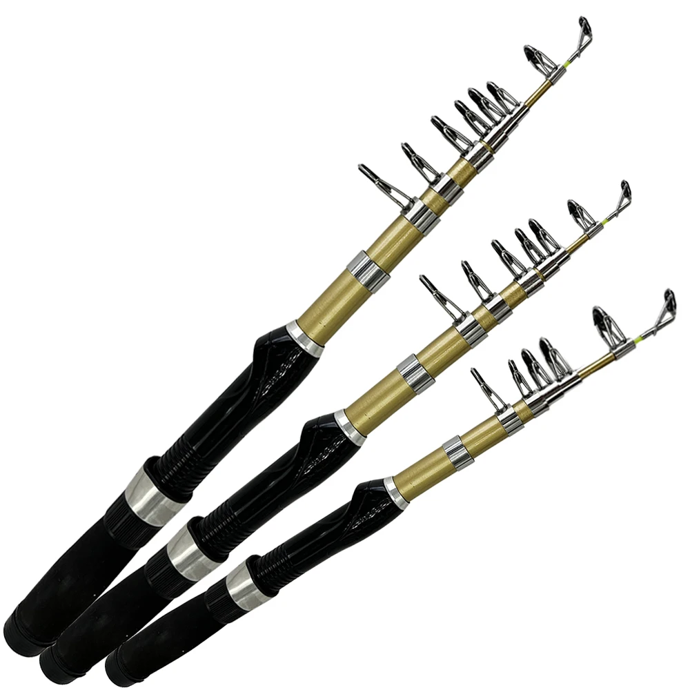 Caña de pescar telescópica de carbono, 1,5 M, 1,7 M, 1,9 M, multifunción, portátil, giratoria de viaje, aparejos de Pesca - imagen 4