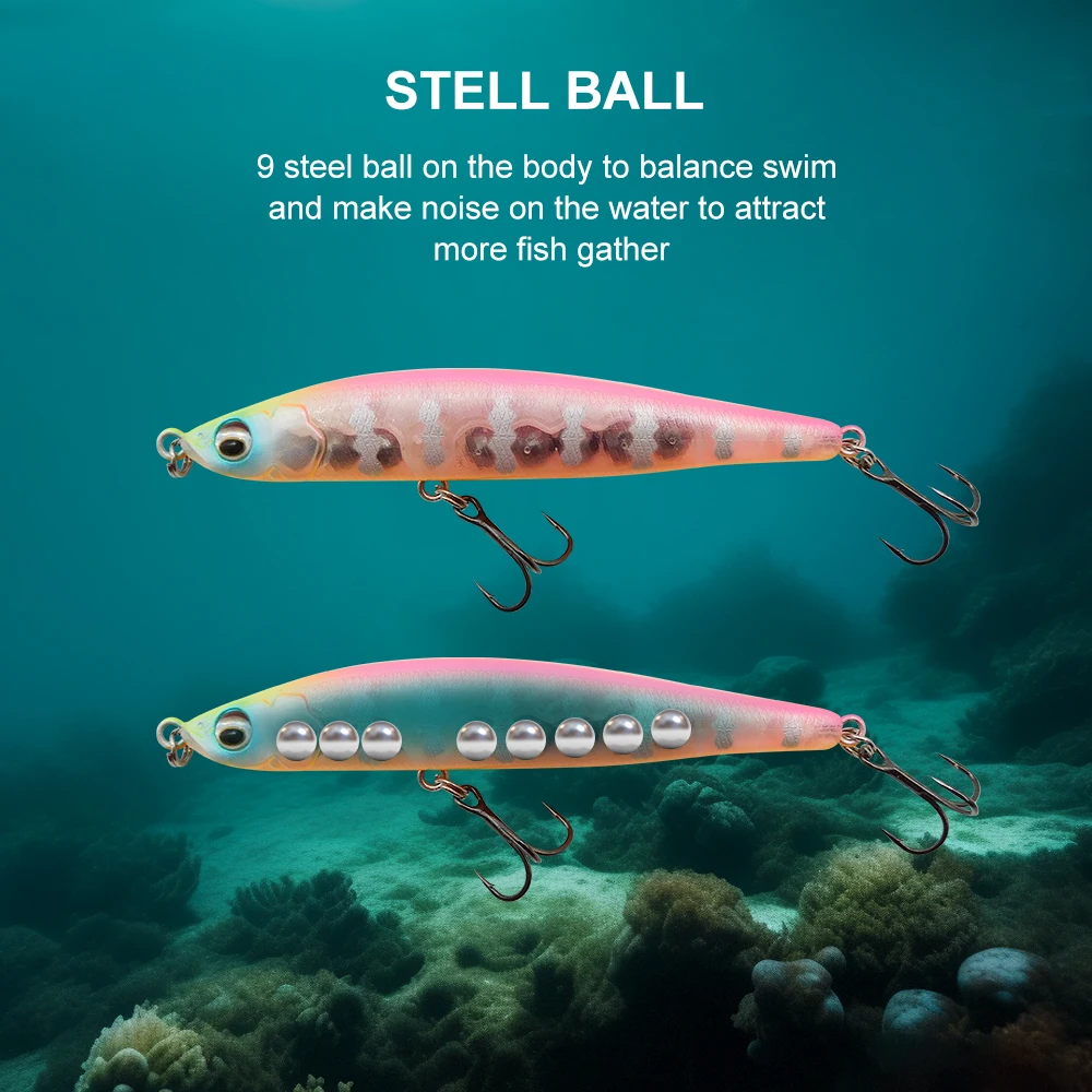 ESFISHING-señuelo de hundimiento, cebo duro con vibración, 85mm/15g, 100mm/22g - imagen 5