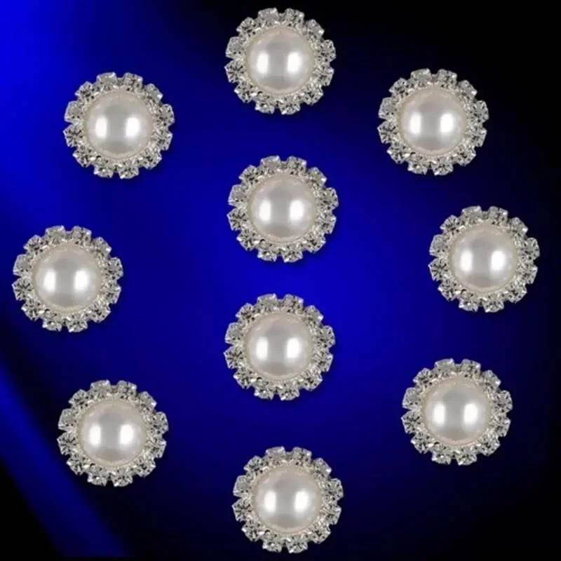 2 unid/set de cierre a presión de perlas de diamantes de imitación redondos a la moda, botón de latón y Metal para ropa, accesorios artesanales, botones de hebillas decorativas - imagen 4