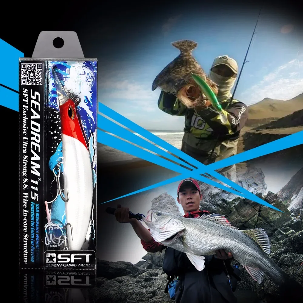Señuelo de pesca de pececillos hundidos, cebo duro de 115MM y 27G, Wobble MINNOW Crankbait de Japón - imagen 4