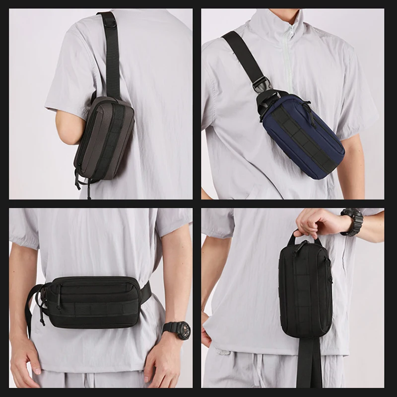 Bolsa táctica de pecho para pesca para hombre, bolsas de cintura para deportes al aire libre, senderismo, ciclismo, correr, viaje, corta distancia, bolsos de hombro para teléfono móvil - imagen 2