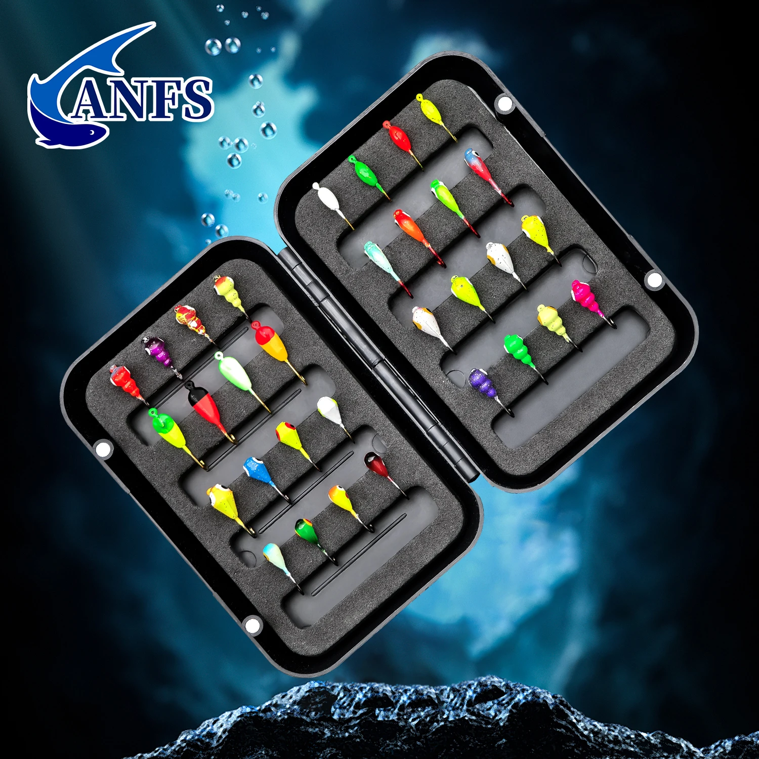 ANFS Señuelos de pesca en hielo, plantillas de pesca en hielo, equipo de pesca en hielo, Señuelos y plantillas duras, Kit de pesca en hielo Walleye, 8 Uds./32 Uds. - imagen 2