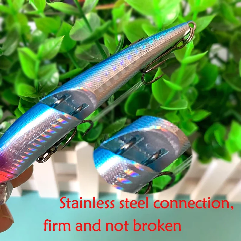 Testar-señuelo de Pesca articulado de dos secciones, 110mm, 12g, pececillo suspendido, cebo duro Artificial Wobbler para Lucio, lubina - imagen 5